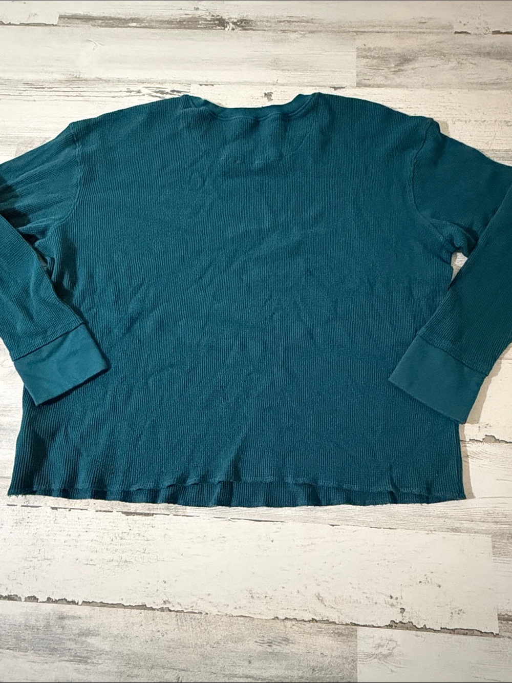 Anthropologie Teal Long-Sleeve 'je ne sais quoi' Thermal Top Size Medium NWT - Picture 5 of 9